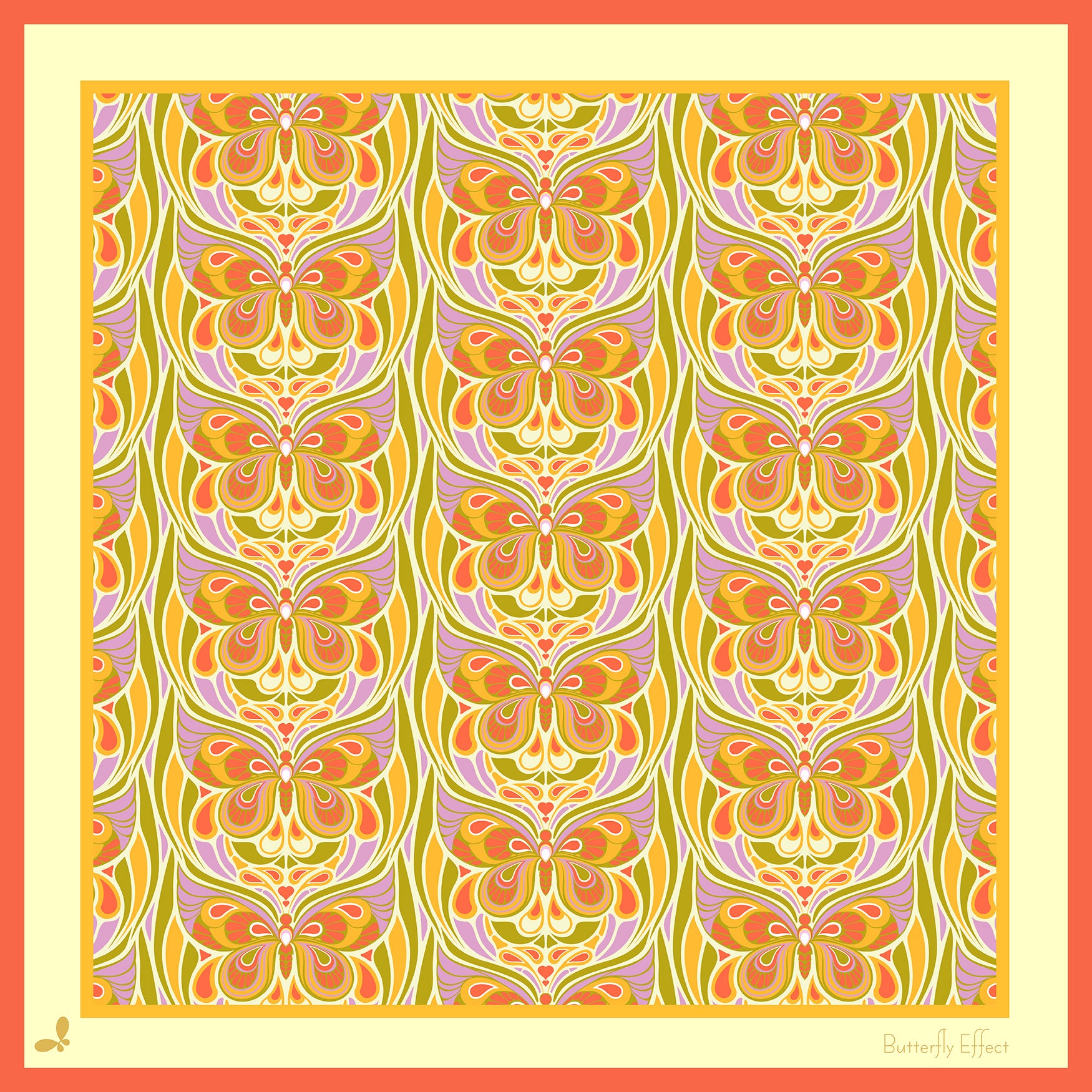 Butterfly Effect Citrus Silk Bandana