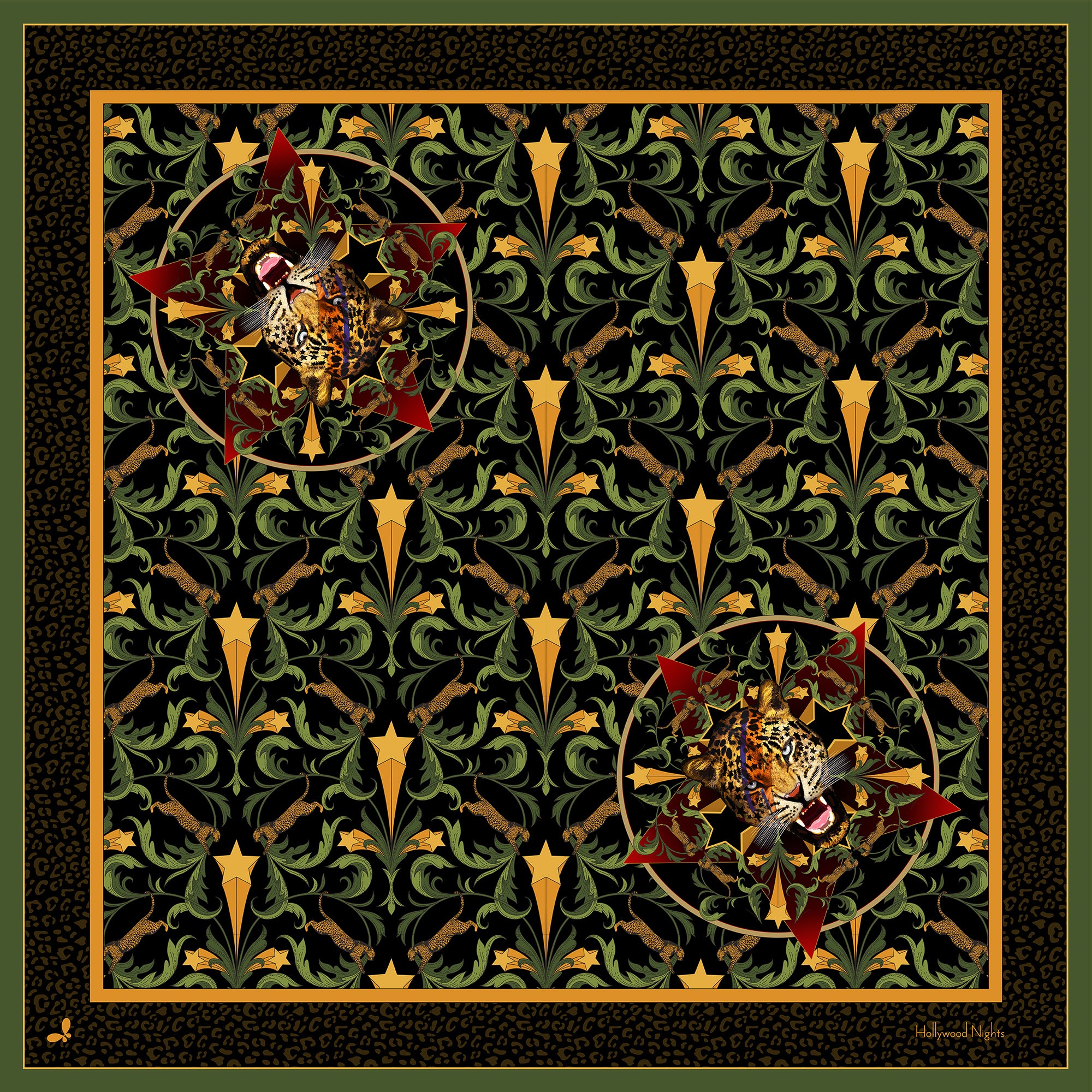 Hollywood Nights Large Silk Scarf