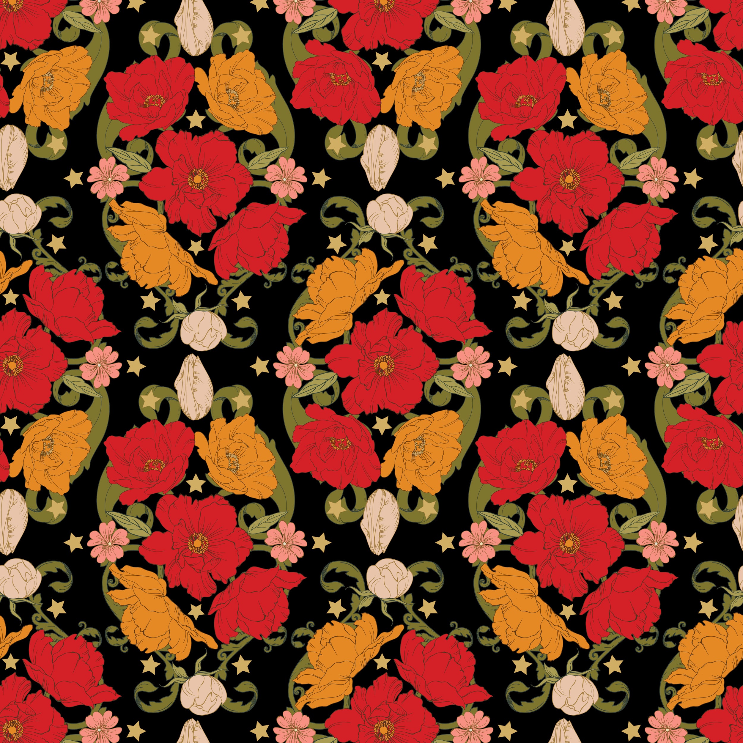 Night Bloom Silk Bandana