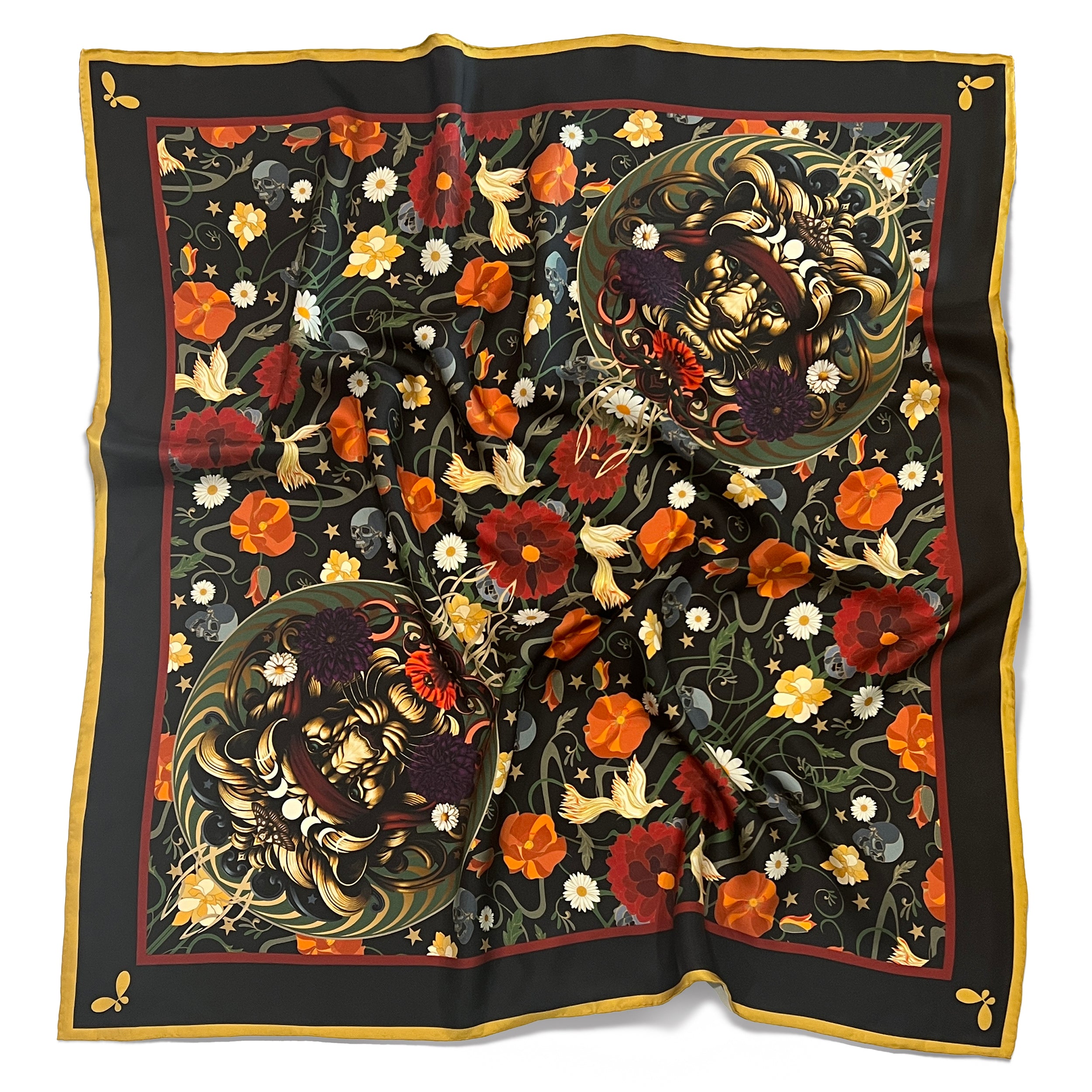 Dahlia Silk large Silk Scarf