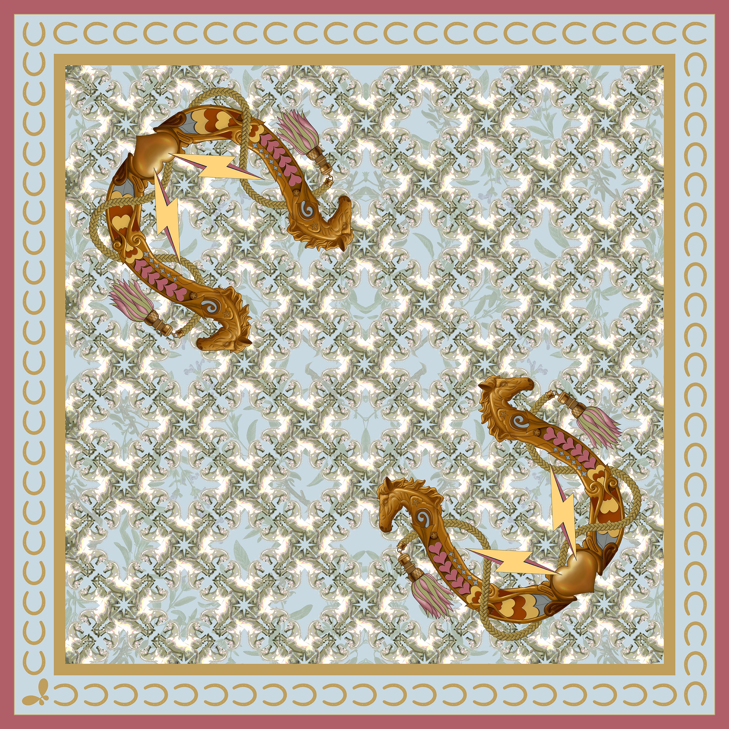Lucky Pony Large Silk Scarf
