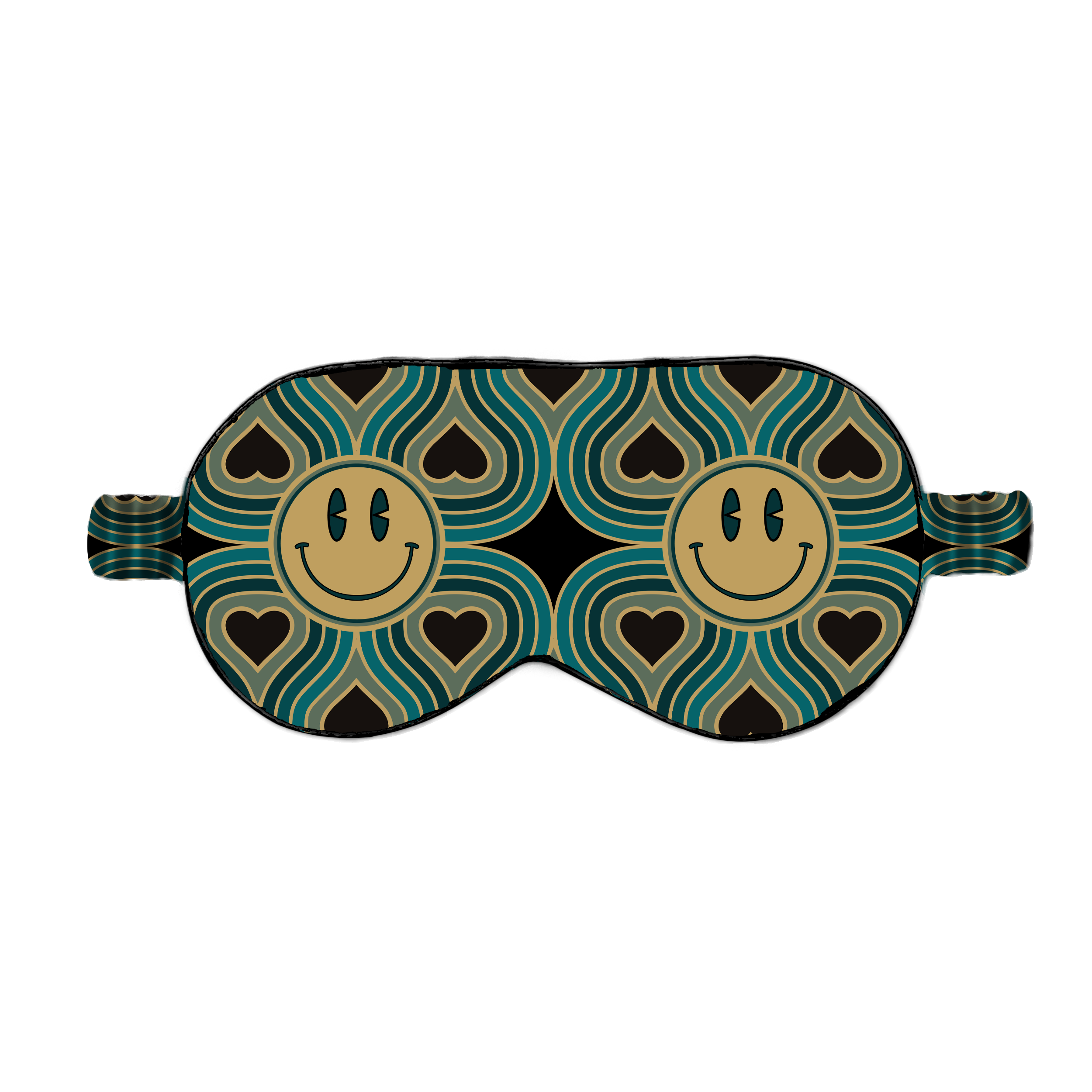 Wonderlust Blue Smiley Silk Sleep Mask